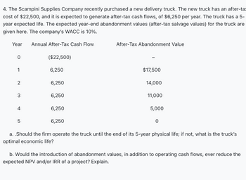 Answered: 4. The Scampini Supplies Company… | bartleby