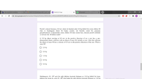 b My Questions | bartleby
V PHYS 121 Final Exam Link - muh x
E PHYS121 Final
O WhatsApp
A docs.google.com/forms/d/e/1FAlpQLSfUzNzcVWDZv6KJ_rr3PxtnJxhRDIEPE5×4BhdCwZoXCzYNcg/formResponse
Pozitif x ekseni boyunca, 8,0 m/s sürati ile hareket eden 3,0 kg kütleli bir cisim, kütlesi M
olan ve başlangıçta duran bir başka cisimle, tek boyutlu esnek bir çarpışma
gerçekleştiriyor. Çarpışmadan sonra, kütlesi M olan cismin hızı, eksenin pozitif yönünde
ve 6,0 m/s'dir. M kütlesi nedir?
A 3.0 kg object moving at 8.0 m/s in the positive direction of an x axis has a one-
dimensional elastic collision with an object of mass M, initially at rest. After the collision
the object of mass M has a velocity of 6.0 m/s in the positive direction of the axis. What is
mass M?
О 20 kg
O 3,0 kg
1,0 kg
O 4,0 kg
O 5,0 kg
Sürtünmesiz, 0;=30° açılı bir eğik düzlem üzerinde bulunan m=3,0 kg kütleli bir kutu,
kütlesiz bir sicim ile, açısı O2=60° olan başka bir eğik düzlem üzerinde bulunan m-2,0 kg
Windows'u Etkinlestir
