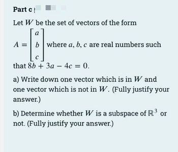 Answered: Let W Be The Set Of Vectors Of The Form… | Bartleby