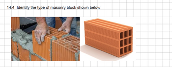 14.4 Identify the type of masonry block shown below