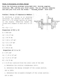 Answered: Problem 1 Design Of Compression Members… | Bartleby