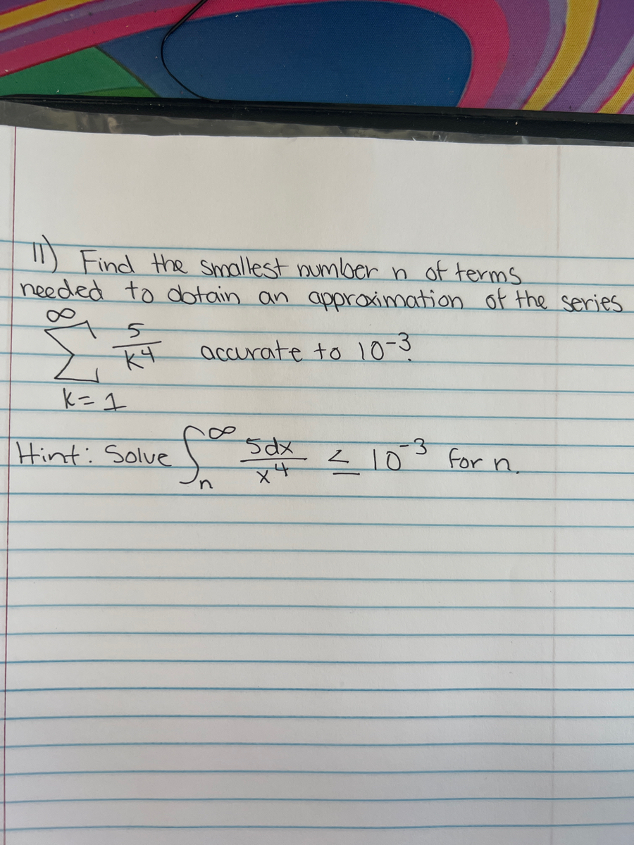 Answered: 11) Find the smallest number n of terms…