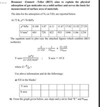 Answered: 12 Brunauer -Emmett -Teller (BET) Aims… | Bartleby