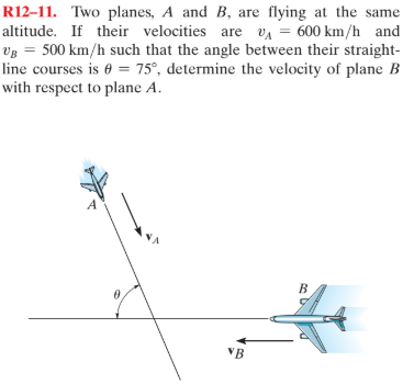 Answered: R12–11. Two Planes, A And B, Are Flying… | Bartleby