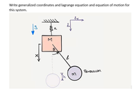 Write generalized coordinates and lagrange equation and equation of motion for
this system.
M.
PENDULUM
In
