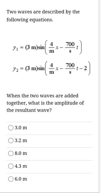 Answered Two Waves Are Described By The… Bartleby