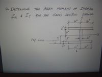 6. DETERMINE THE AREA MOMENT OF IHERTIA
Ix $ Iy For THE CROS SECTIOM
SHOWH.
6"
6'
3"
X-
ref. Line
3"
>K-2"
1.2
2"
