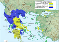 DARDANIA
GREECE UNDER THEBAN HEGEMONY
(371 ВС - 362 ВС, 362 BC Staus)
THRACE
THEBES AND ALLIED STATES
42
ATHENS AND ALLIED STATES
SPARTA AND ALLIED STATES
LISSUS
OTHER GREEK STATES
PAEONIA
EPIDAMNUS
BYZANTIUM CHALCEDON
PERINTHUS
АВОERA
DORISCUS
PELLION LYNCESTIS
APOLLONIA
MACEDON
GALEPSUS
AENUS
PROPONTIS
THASOS
ORESTIS
AOUS R
SAMOTHRACE
SESTUS
CYZICUS
CHALCIDICE
OLYNTHUS
CHAONIA
HELLESPONT
ELIMEA
CHERSONESE
40
EPIRUS
PHRYGIA
LARISSA
LEMNOS
DODONA
CORCYRA
THESSALY
MYSIA
Battle of Cynoscephalae (364 BO
DOLOPES
AEGEAN SEA
LESBOS
LEUCAS
SCYROS
IONIAN SEA
EUBOEA
LYDIA
AETOLIA
CHALCIS
• ERETRIA
THEBES
LOCRIS DELPHI
BOETIA
CHIOS
CEPHALLENIA
ACHAIA
Bale of Leuctra71 BC)
38
CORINTH ATTICA
ELIS
CARIA
ARCADIA
ATHENS
SAMOS,
ZACYNTHUS OLYMPIA
ARGOS
AEGINA
ICARIA
Battle of Mantine BC)
PELOPONNESUS
MEGALOPOLIS
CYCLADES
SPORADES
MESSENE
NAXOS
SPARTA
MYRTOUM SEA
PAROS
LACONIA
COS
GYTHEIONΝ
CNIDUS,
MELOS
3000m-
2750
СУТНERA
RHODES
ILLYRIA
PINDUS MTS
MAGNESIA
PERSIAN EMPIRE
ACARNANIA
