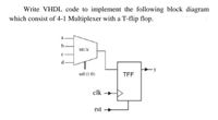 Answered: Write Vhdl Code To Implement The… 