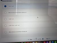 Required information
1Ab:1a B
More A b and a B; and fewer A B and a b
1AB:1ab
1AB:1Ab:1 a B:1ab
More A B and a b; and fewer A b and a B
Prev
of 10
Next >
..!..Y
sty
身
