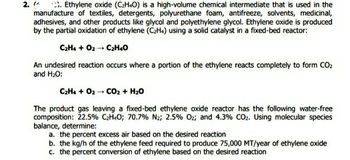 Answered 2. . Ethylene oxide C H4O is a bartleby