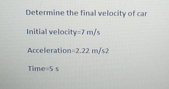 Answered: Determine The Final Velocity Of Car… | Bartleby