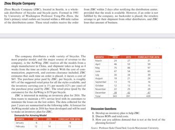 zhou bicycle company case study answer