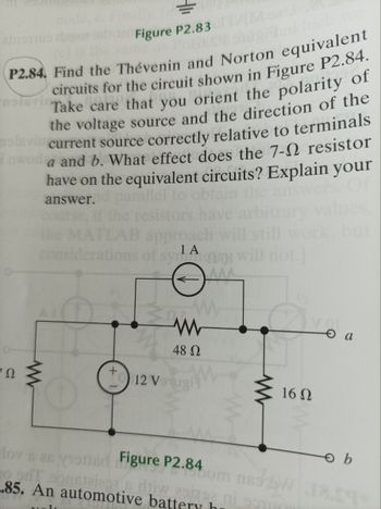 Answered: Figure P2.8 P2.84. Find The Thévenin… | Bartleby