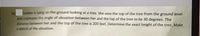 Debibie is lying an the ground locking at a tree. She sees the top of the tree from the ground level
(a)
andentimates tte angle of elevation between her and the top of the tree to be 30 degrees. The
dtance berween her and the top of the tree is 200 feet. Detarmine the exaa height of the tree. Make
a skerch of the situation.
