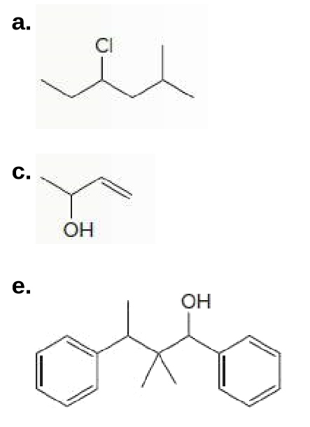 a.
CI
C.
OH
e.
OH
