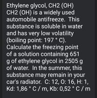 Answered Ethylene glycol CH2 OH CH2 OH is a bartleby