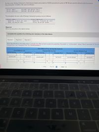 During June, Danby Company's material purchases amounted to 10,920 pounds at a price of $5.30 per pound. Actual costs incurred in
the production of 2,100 units were as follows:
Direct labor:
Direct material:
$74,693 ($11.30 per hour)
$45,633 ($5.30 per pound)
The standards for one unit of Danby Company's product are as follows:
Direct Labor:
Quantity, 3 hours per unit
Rate, $11.00 per hour
Direct Material:
Quantity, 4 pounds per unit
Price, $5.10 per pound
ok
at
Required:
Fill in the amounts in the tables below.
Complete this question by entering your answers in the tabs below.
Required 1
Required 2
Required 3
Fill in the amounts in the tables below. (Indicate the effect of each variance by selecting "Favorable" or "Unfavorable". Select "None" and enter "0" for no
"Actual Price" and "Standard Price" to 2 decimal places.)
Direct-Material Price and Quantity Variances
Actual Material Cost
Projected Material Cost
Standard Material Cost
Actual Quantity
Actual Price
Actual Quantity
Standard Price
Standard Quantity
Standard Price
pounds used
per pound
pounds used
per pound
pounds allowed
per pound
%24
2$
< Prev
1 of 3
Next >
MacBook Pro
"15950"
6
69
W
E
T
OP
D
G
H.
B
N
