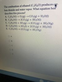 Answered The combustion of ethanol C2H6O bartleby