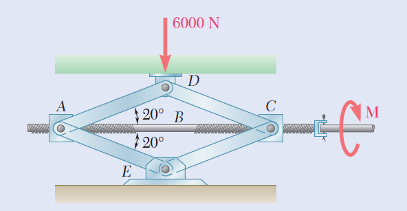 6000 N
M
20° B
20°
