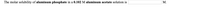 The molar solubility of **aluminum phosphate** in a **0.102 M aluminum acetate** solution is [_____] M.