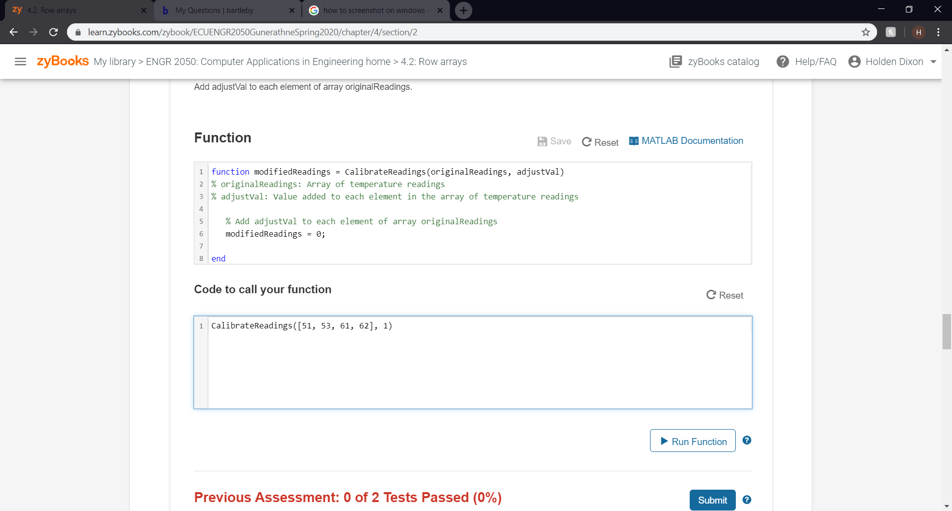 Answered zy 4.2. Row arrays b My Questions bartleby