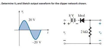 Answered: Determine Vo and Sketch output waveform… | bartleby