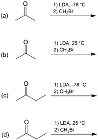 Answered: 1) LDA, -78 °С 2) CH3BR (a) 1) LDA, 25… | Bartleby