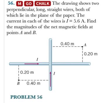 Answered: 56. M GO CHALK The drawing shows two… | bartleby