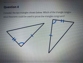 Answered: Question 4 Consider The Two Triangles… | Bartleby