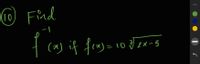 O Find
10
(a) if feae) = 1o D ex-5
