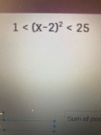 **Topic: Solving Quadratic Inequalities**

### Inequality:
\[ 1 < (x-2)^2 < 25 \]

### Explanation:

The inequality \(1 < (x-2)^2 < 25\) is a compound inequality involving a quadratic expression. Here, we need to find the values of \(x\) that satisfy both \(1 < (x-2)^2\) and \((x-2)^2 < 25\) simultaneously.

#### Step-by-step Solution:

**Step 1: Solve \( (x-2)^2 < 25 \)**
1. Take the square root on both sides: 
\[ -5 < x-2 < 5 \]
2. Add 2 to each part of the inequality:
\[ -5 + 2 < x < 5 + 2 \]
\[ -3 < x < 7 \]

**Step 2: Solve \( 1 < (x-2)^2 \)**
1. Take the square root on both sides, noting both positive and negative roots:
\[ 1 < x-2 \quad \text{or} \quad x-2 < -1 \]
2. Solve each part separately:
   - For \(1 < x-2\):
     \[ x > 3 \]
   - For \(x-2 < -1\):
     \[ x < 1 \]

**Step 3: Combine the solutions**
- From \(1 < (x-2)^2 < 25\), we need the intersection of \( -3 < x < 7 \) and \( x > 3 \) or \( x < 1 \).

So, the combined solution is:
\[ -3 < x < 1 \quad \text{or} \quad 3 < x < 7 \]

Thus, the solution set for the inequality \(1 < (x-2)^2 < 25\) is:
\[ -3 < x < 1 \quad \text{or} \quad 3 < x < 7 \]

### Graphical Representation:
To visualize this, plot the solutions on a number line:

1. Draw a number line.
2. Mark and shade the regions between \(-3\) and \(1\) (but not including \(-3\) and \(1\)) and between \(3\) and \(7\) (