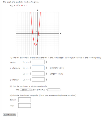 Answered: The graph of a quadratic function f is… | bartleby