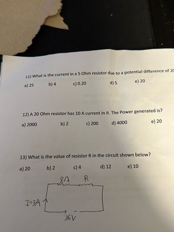 Answered: 13) What Is The Value Of Resistor R In… | Bartleby