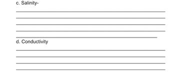 c. Salinity-
d. Conductivity