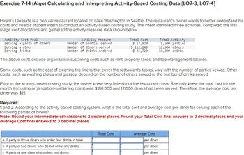 Answered: Exercise 7-14 (Algo) Calculating and… | bartleby