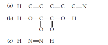 (a) Н—С—С—С—С—СEN
(b) Н—О—с--с—о—н
(с) Н—N—N—H
