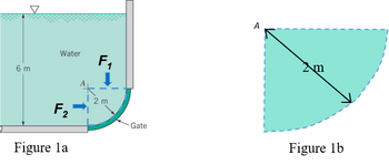 Water F₁
2 m
F₂
Figure la
6 m
Gate
m