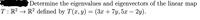 Determine the eigenvalues and eigenvectors of the linear
= (3x + 7y, 5x – 2y).
map
T : R² → R² defined by T(x, y)
-
