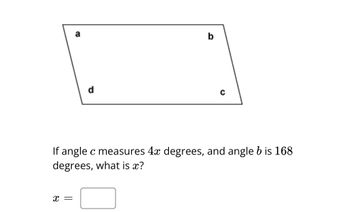 Answered: a X d b C If angle c measures 4x… | bartleby