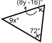 (8у -16)°
9x°
72°
