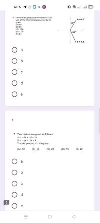 Answered: 6. Find The Dot Product Of Two Vectors… | Bartleby