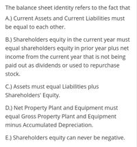Answered: balance sheet identity refers to… bartleby