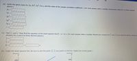 ### Problem Statement

**(b)** Verify the given sums \(\sum x\), \(\sum y\), \(\sum x^2\), \(\sum y^2\), \(\sum xy\), and the value of the sample correlation coefficient \(r\). (For each answer, enter a number. Round your value for \(r\) to three decimal places.)

- \(\sum x =\)  \_\_\_\_\_
- \(\sum y =\)  \_\_\_\_\_
- \(\sum x^2 =\)  \_\_\_\_\_
- \(\sum y^2 =\)  \_\_\_\_\_
- \(\sum xy =\)  \_\_\_\_\_
- \(r =\)  \_\_\_\_\_

**(c)** Find \(\bar{x}\) and \(\bar{y}\). Then find the equation of the least-squares line \(\hat{y} = a + bx\). (For each answer, enter a number. Round your answers for \(\bar{x}\) and \(\bar{y}\) to two decimal places. Round your answers for \(a\) and \(b\) to three decimal places.)

- \(\bar{x} =\)  \_\_\_\_\_
- \(\bar{y} =\)  \_\_\_\_\_
- \(\hat{y} =\)  \_\_\_\_\_  +  \_\_\_\_\_  \(x\)

**(d)** Graph the least-squares line. Be sure to plot the point \((\bar{x}, \bar{y})\) as a point on the line. (Select the correct graph.)

**Graphs Explanation:**

Two choices labeled "Choice A" and "Choice B" are provided:

- **Choice A:** A graph with axes labeled \(y\) ranging from 0 to 200. It potentially shows a line which seems to be a candidate for the least-squares line.
  
- **Choice B:** Another graph similarly labeled with axes, showing a different potential line for the least-squares method.

The correct graph should include the plotted point \((\bar{x}, \bar{y})\) on the line.