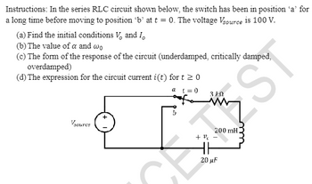 Answered: Instructions: In The Series RLC Circuit… | Bartleby