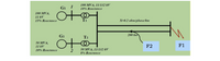 100 MVA, I112 A
GI
10% Reactance
100 MVA,
11 AV
15% Reactance
Ti
X-0.2 ohmphase k
G:
200 kw
T:
50 MVA,
1I AV
10% Reactance
F2
F1
50 MVA, 11/132 AV
8% Reactance
