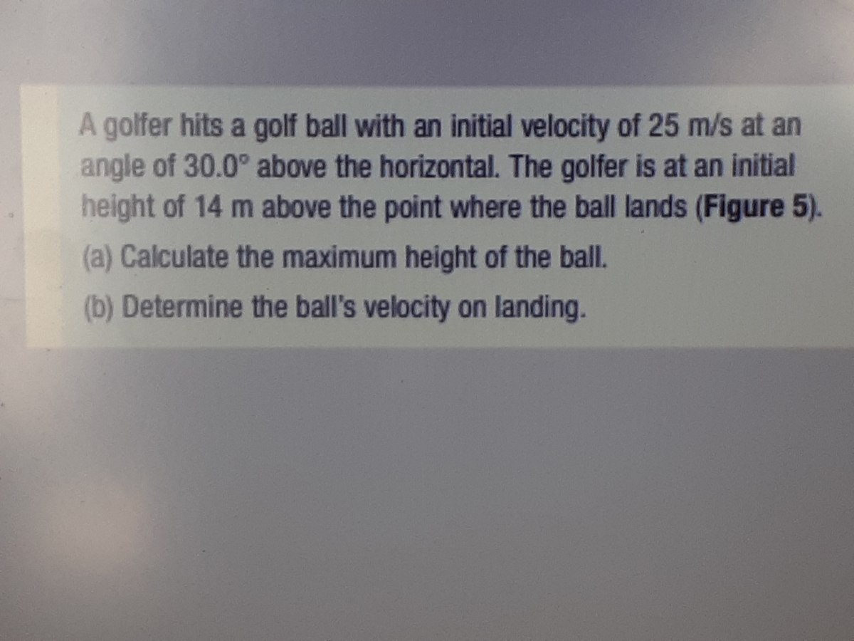 Answered: A golfer hits a golf ball with an… | bartleby