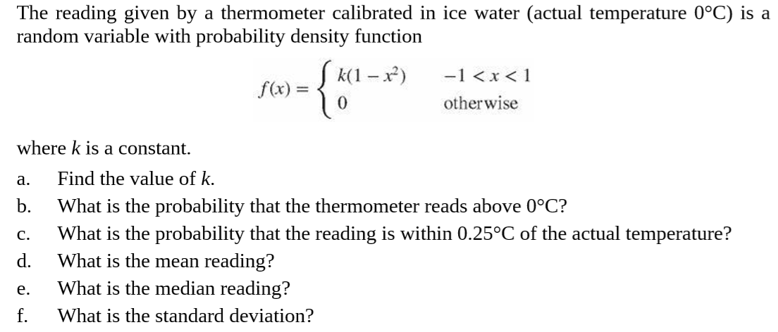 Answered: The Reading Given By A Thermometer… | Bartleby