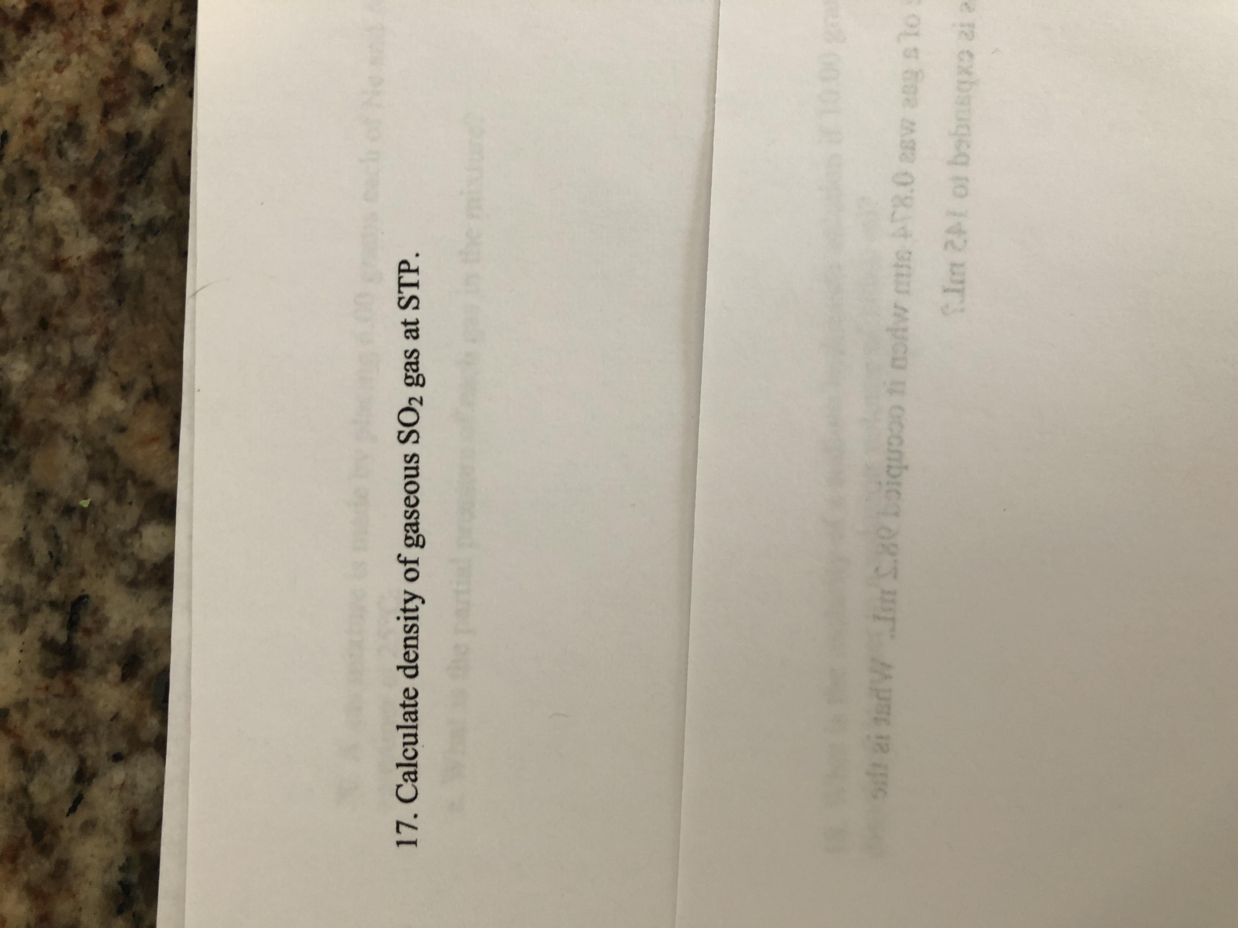 Answered 17. Calculate density of gaseous SO2 bartleby