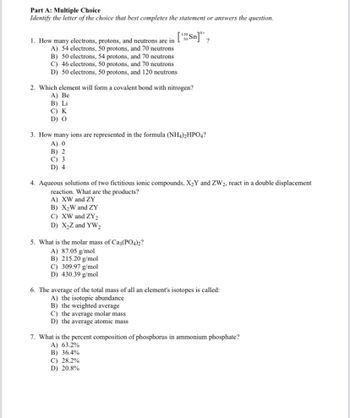 Answered: 120 1. How many electrons, protons, and… | bartleby